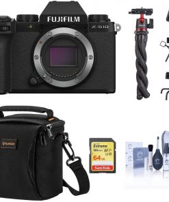 B08W5H39DZ Fujifilm X-S10 Mirrorless Digital Camera, Black (Body Only) - Starter Bundle with 64GB SD Memory Card, Shoulder Bag, Octopus Tripod, Cleaning Kit