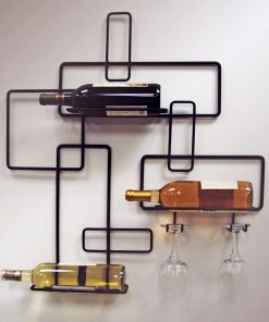 B005I5ZUWK J&J Wire Contemporary Wine Bottle and Glass Holder
