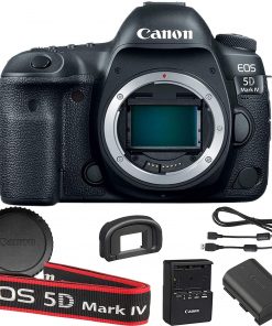 B08TR5P6GD Canon EOS 5D Mark IV DSLR Camera (Body Only) Bundle + Canon Battery, Charger, Strap and Body Cap 1483C002