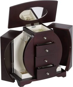 B003L766QG Mele & Co. Simone Wooden Jewelry Box, Ring, Necklace, and Earring Organizer