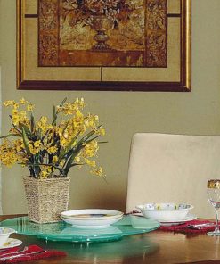 B005S4IY6A Steve Silver Avenue Clearfrost Glass Lazy Susan
