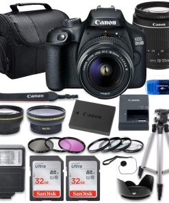 B08X8SGRV3 Canon EOS 2000D (Rebel T7) DSLR Camera Bundle with 18-55mm Lens + 2pc Sandisk 32GB Memory Cards + Accessory Kit