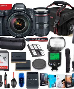 B08WC1VSJX Canon EOS 6D Mark II DSLR Camera with 24-105mm USM Lens Bundle + Battery Grip + Premium Accessory Bundle Including 64GB Memory, Extra Battery, Filters, Photo/Video Software Package, Bag & More