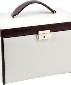 B005MKA55I Bey-Berk Ivory and Leather Locking Travel Jewelry Box and Travel Case - 2 Pc Set - 10.75W x 7.25H in.