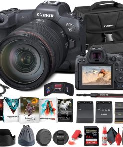 B08WYCNLRS Canon EOS R5 Mirrorless Digital Camera with 24-105mm f/4L Lens (4147C013) + 64GB Memory Card + Case + Corel Photo Software + LPE6 Battery + External Charger + Card Reader + More (Renewed)
