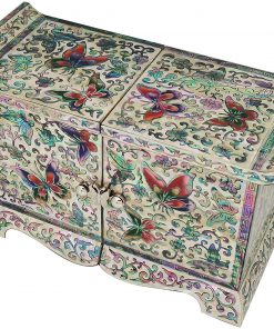 B08WK6FDPH [Mellow Breez] Korean Wood Jewelry Boxes for Women | Handmade Wooden Jewelry Organizer Box | Jewlery Box Trinket Vintage Treasure Chest Multipurpose Decorative Organizer with Drawers | 4 Secrete Drawers