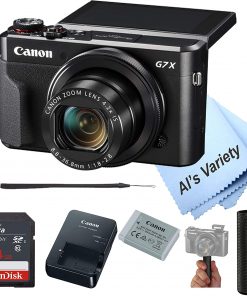 B08WHZ4ZD2 Canon PowerShot G7 X Mark II Digital Camera w/ 1 Inch Sensor and tilt LCD Screen - Wi-Fi & NFC Enabled (Black) with Free Ultra 64GB SDHC Class 10 Card, Hand Grip Bundle