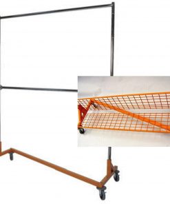 B0060M42A6 Double Rail Z Rack Rolling Clothes, Clothing, Garment Rack with Bottom Shelf Combo