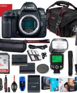 B08WC4V16P Canon EOS 5D Mark IV DSLR Camera Body Only Bundle + Battery Grip + Premium Accessory Bundle Including 64GB Memory, Extra Battery, Filters, Corel Software Package, Shoulder Bag & More